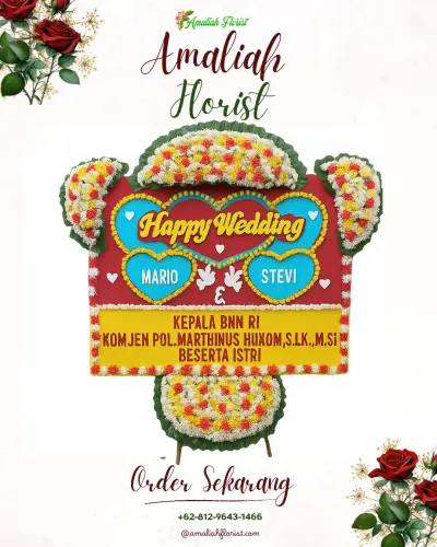 Karangan Papan Bunga Pernikahan di Sendangarum